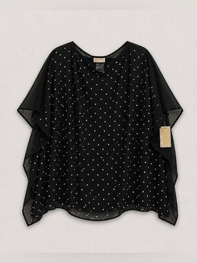Michael Kors Black with White Polka Dot Layered Tunic